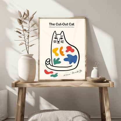 Matisse Cut Out Cat Print | Abstract Animal Art | Henri Matisse Poster | Modernist Home Decor | Colorful Mid Century Wall Art