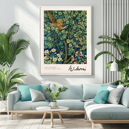 William Morris Print Vintage Pheasant Floral Wall Art Exhibition Print Textiles Home Decor