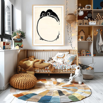 Matsumoto Hoji Zen Frog Art Print | Traditional Japanese Sumi-e | Minimalist Black Ink Frog Poster