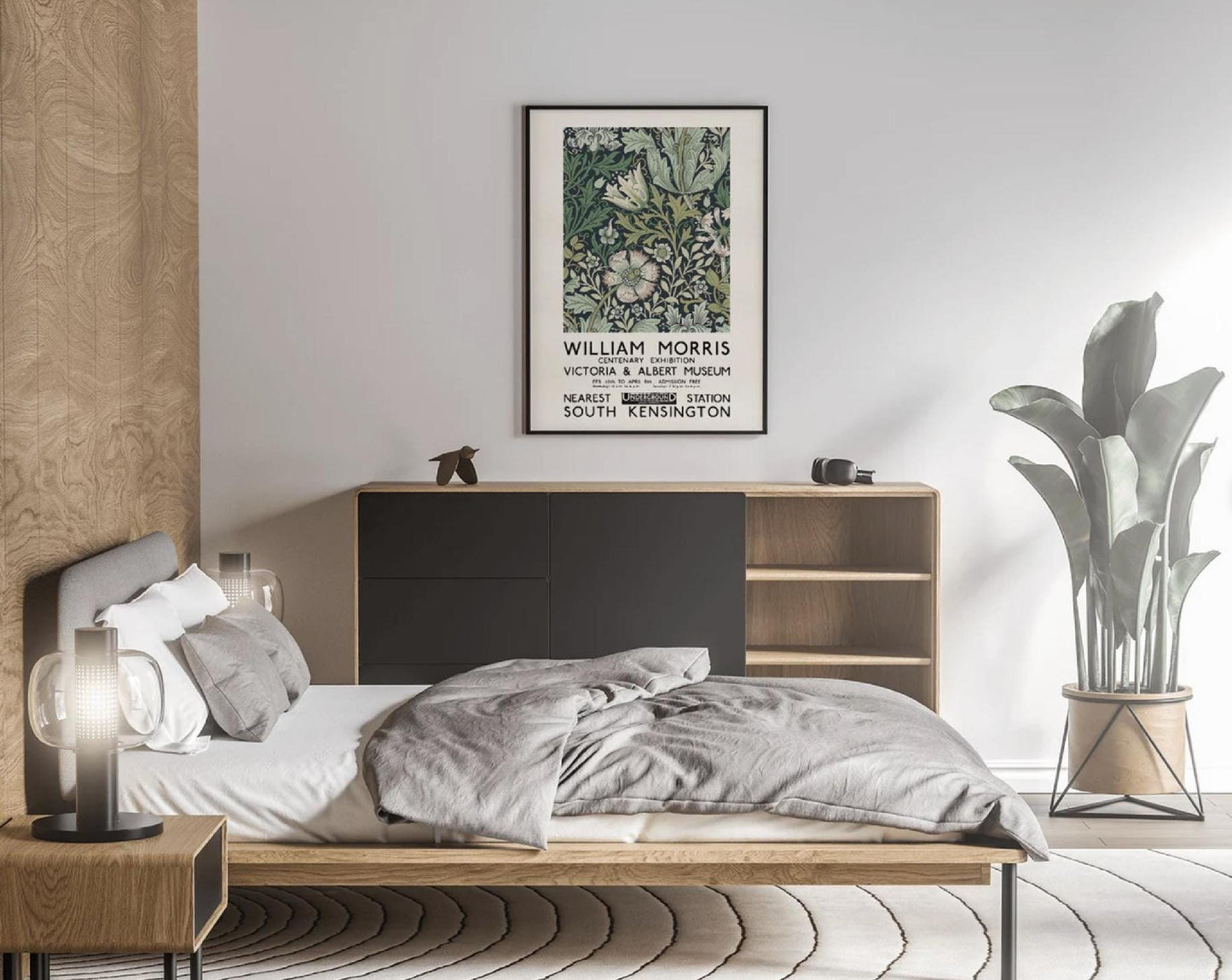 William Morris Exhibition Poster Art Nouveau Wall Art Print Victoria and Albert Museum Home Decor Morris Flower Pattern