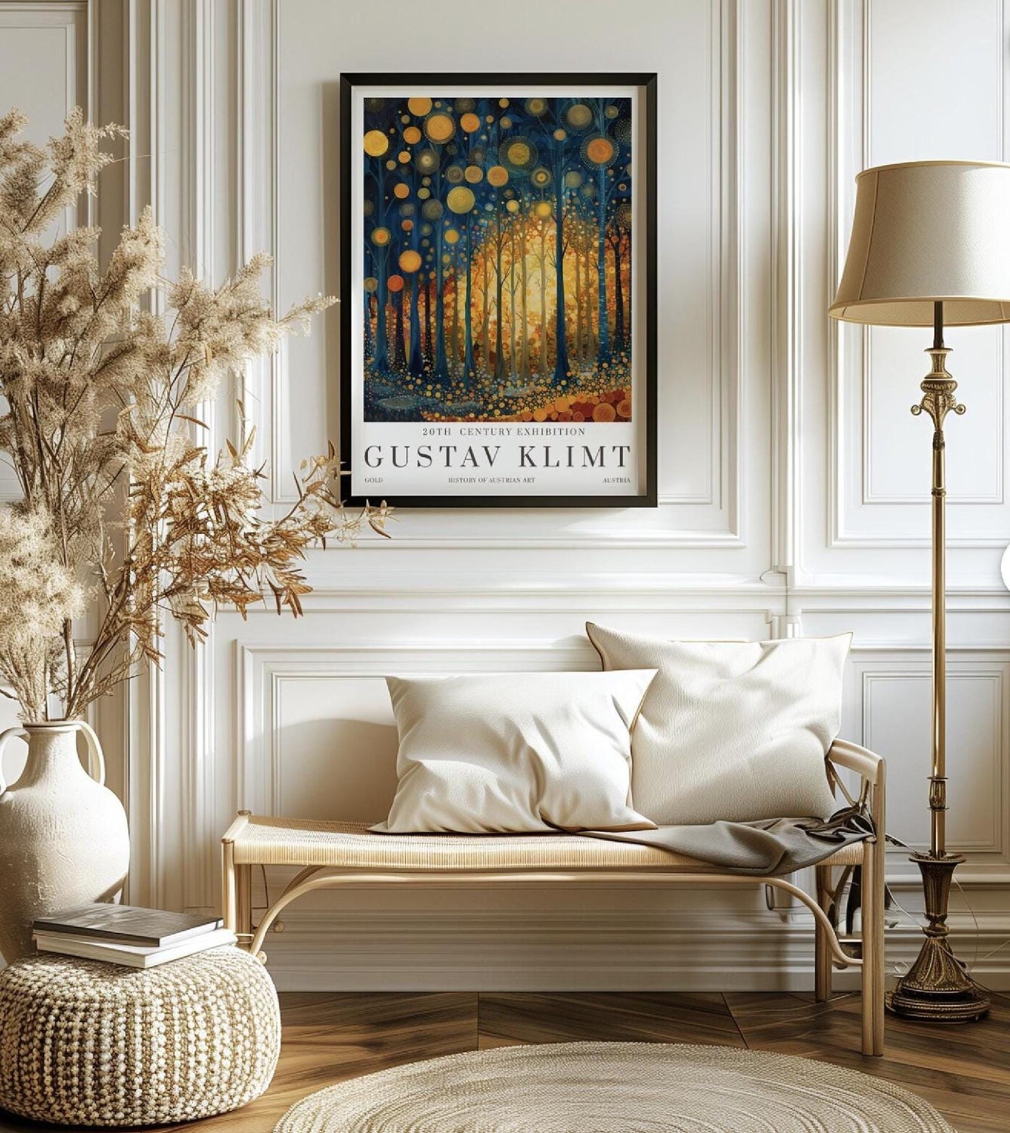 Gustav Klimt Print, Museum Poster, Klimt Exhibition Art, Unframed Modern Wall Decor, Art Nouveau Gold Fine Art, Gift for Art Lovers
