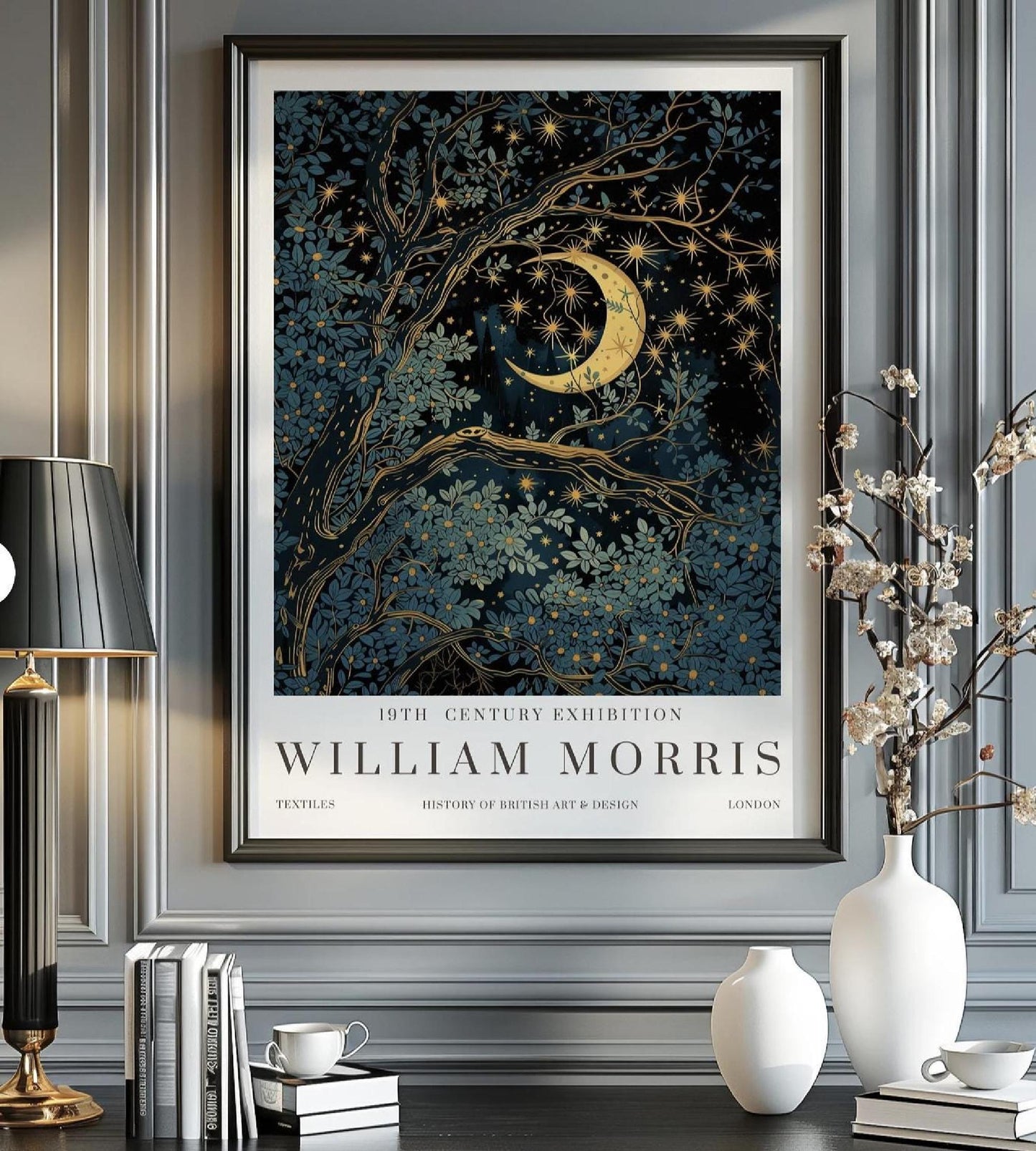 William Morris Moon & Stars Print ‚Äì William Morris Exhibition Print (view 3)