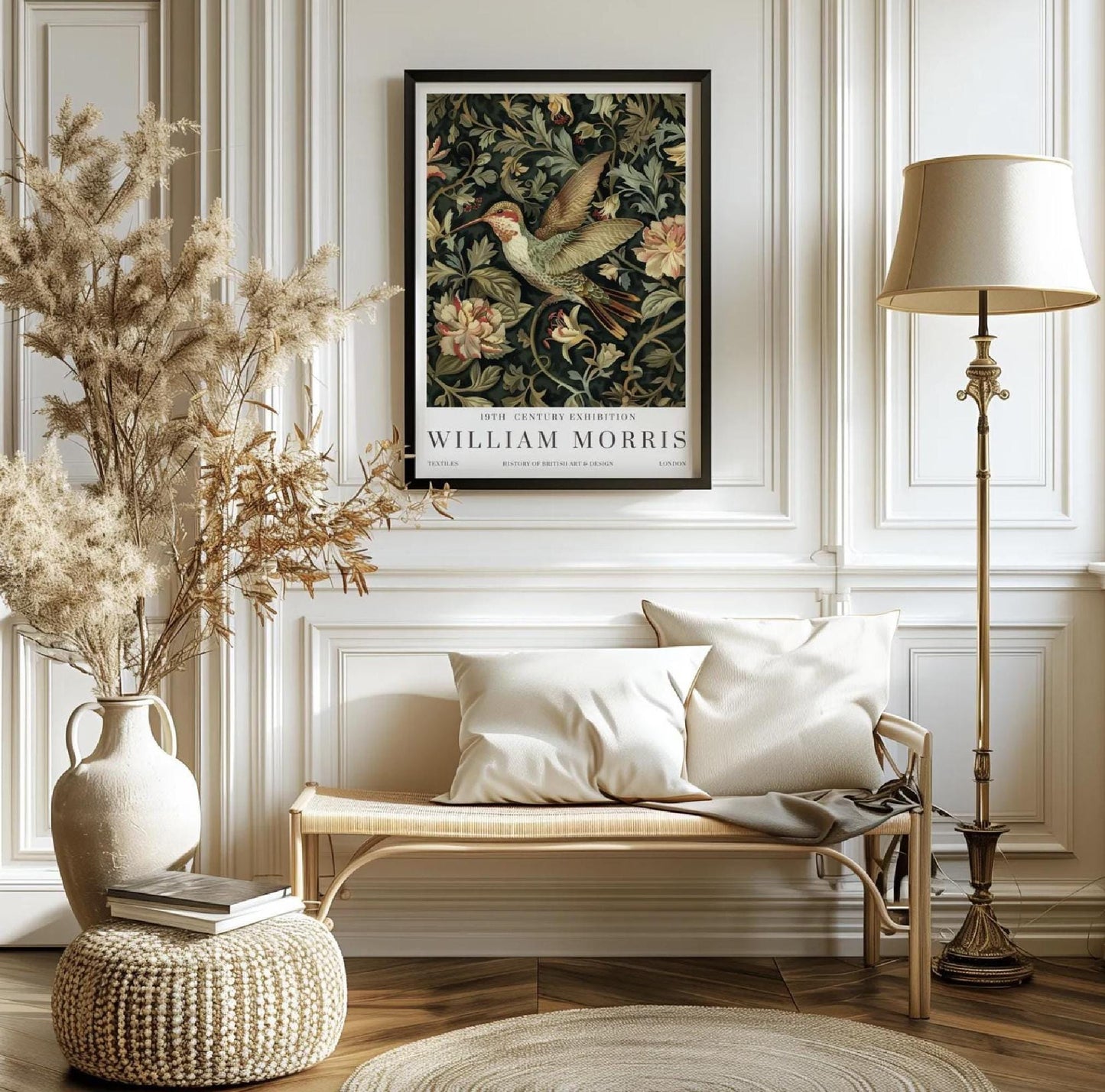 William Morris Prints Vintage Wall Art Poster Hummingbird Textiles Art Exhibition (view 6)