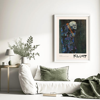 Gustav Klimt Death Print | Gothic Halloween Decor | Symbolism Art |  Vienna Secession Poster | Famous Painting