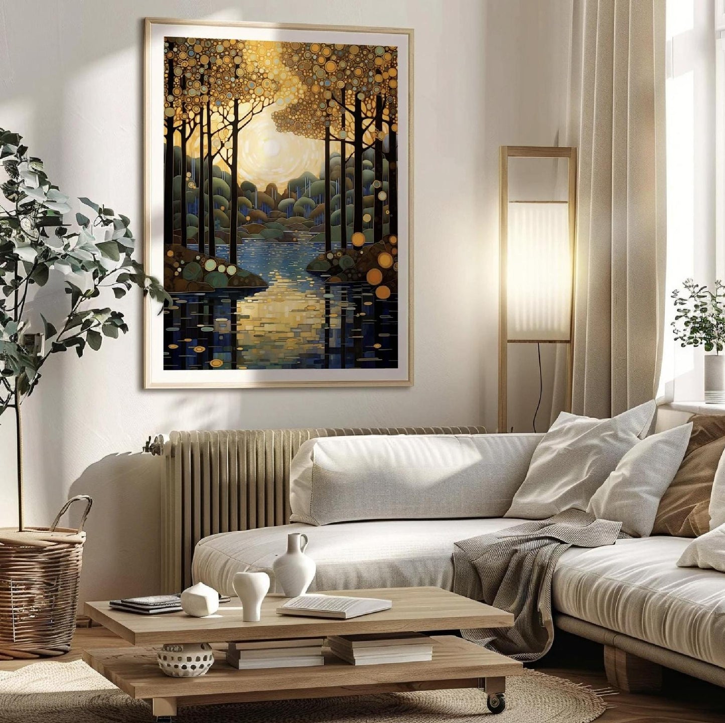 Gustav Klimt Print, Forest Floral Art, Klimt Exhibition Poster, Gold Wall Decor, Art Nouveau Painting, Museum Quality Unframed