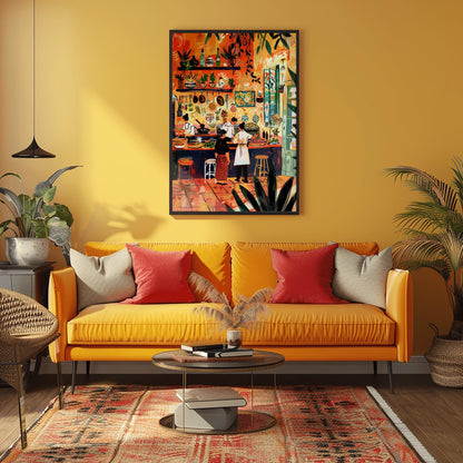 Henri Matisse Inspired Print with Frame, Colorful Matisse Poster, Matisse Art Print, Living Room Retro Wall Art, Exhibition Gallery Wall