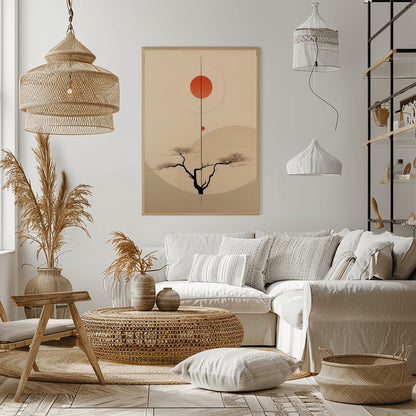 Japanese Wall Art, Neutral Abstract Painting Aesthetic Posters, Willow Tree Gallery Wall Prints, Japan Scandinavian Decor, Water Color Art