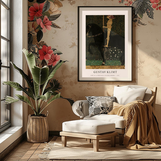 Gustav Klimt Golden Rider Print | Fine Art Reproduction | Art Nouveau Decor | Classical Painting | Vintage Wall Art Gift | Poster Print