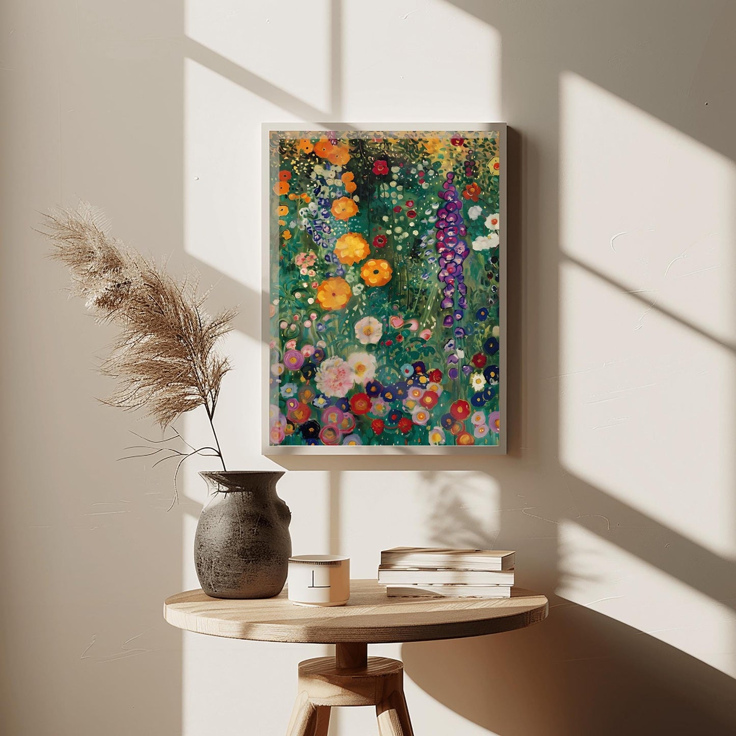 Klimt Painting Farm Garden Poster - Floral Wall Decor, Art Gift Idea, Flowers Art Print, Above Bed or Dorm Room Decor