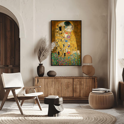 The Kiss by Gustav Klimt Poster Print - Romantic Wall Art, Gold Decor, Classic Fine Art Reproduction, Modern Home Decoration