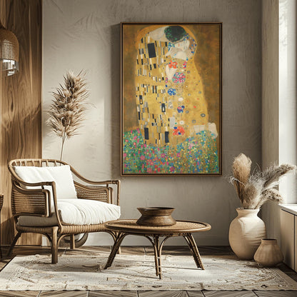 The Kiss by Gustav Klimt Poster Print - Romantic Wall Art, Gold Decor, Classic Fine Art Reproduction, Modern Home Decoration