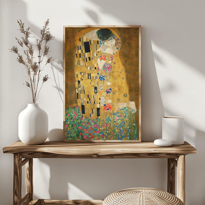 The Kiss by Gustav Klimt Poster Print - Romantic Wall Art, Gold Decor, Classic Fine Art Reproduction, Modern Home Decoration