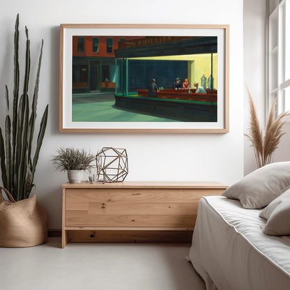Edward Hopper Print, Nighthawks Wall Art, Premium Giclée, American Painting, Framed or Unframed Bar Decor, Urban Art Lover Gift