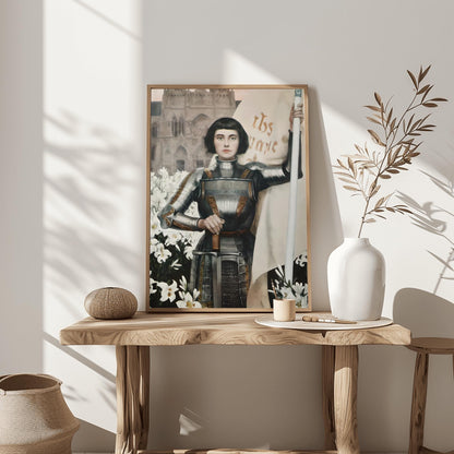 Joan of Arc Print, Albert Lynch Wall Art, Woman Portrait, Art Nouveau Painting, Vintage Saint Print, Printable Wall Art, Premium Print