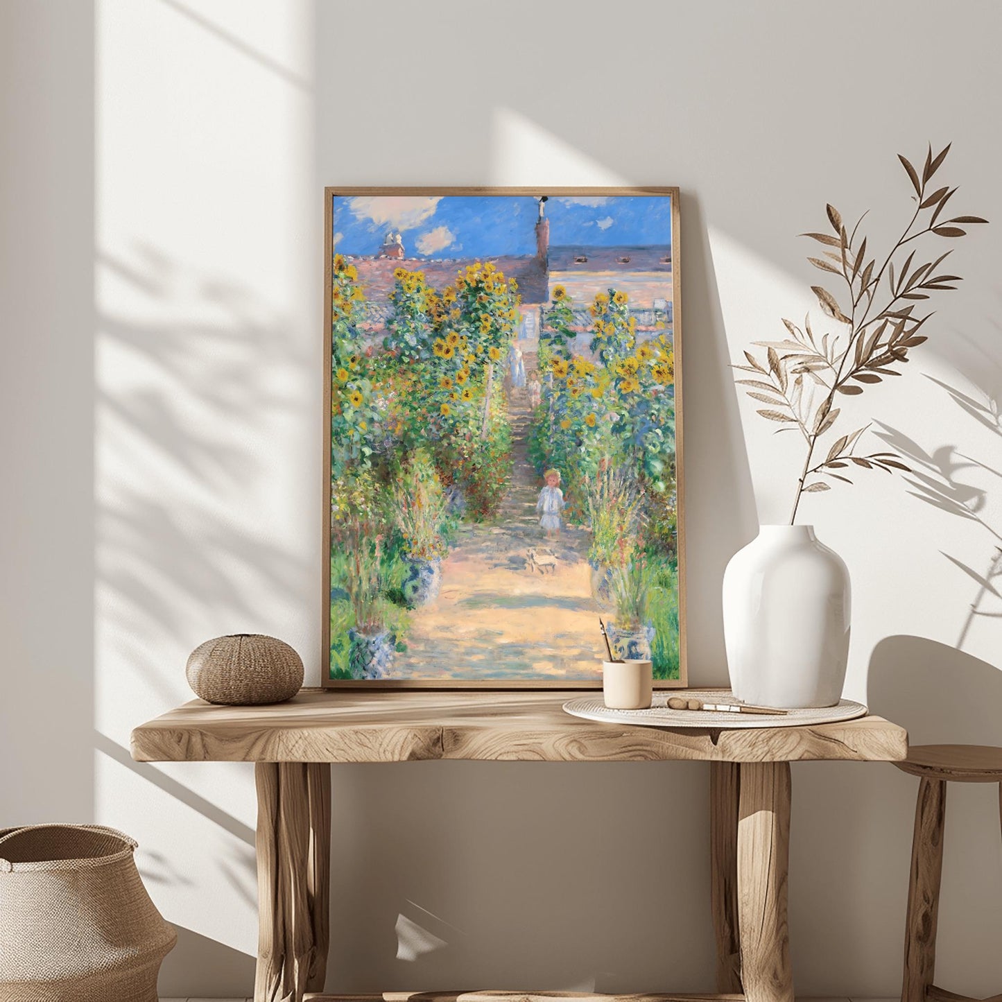 Claude Monet Garden at Vetheuil | Impressionist Landscape Painting | Garden Print | Sunflower Print | Monet Wall Art | Poster Print