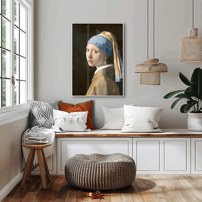 Girl with a Pearl Earring by Johannes Vermeer | Dutch Baroque Painting | Vintage Woman Portrait Print | Poster Wall Art