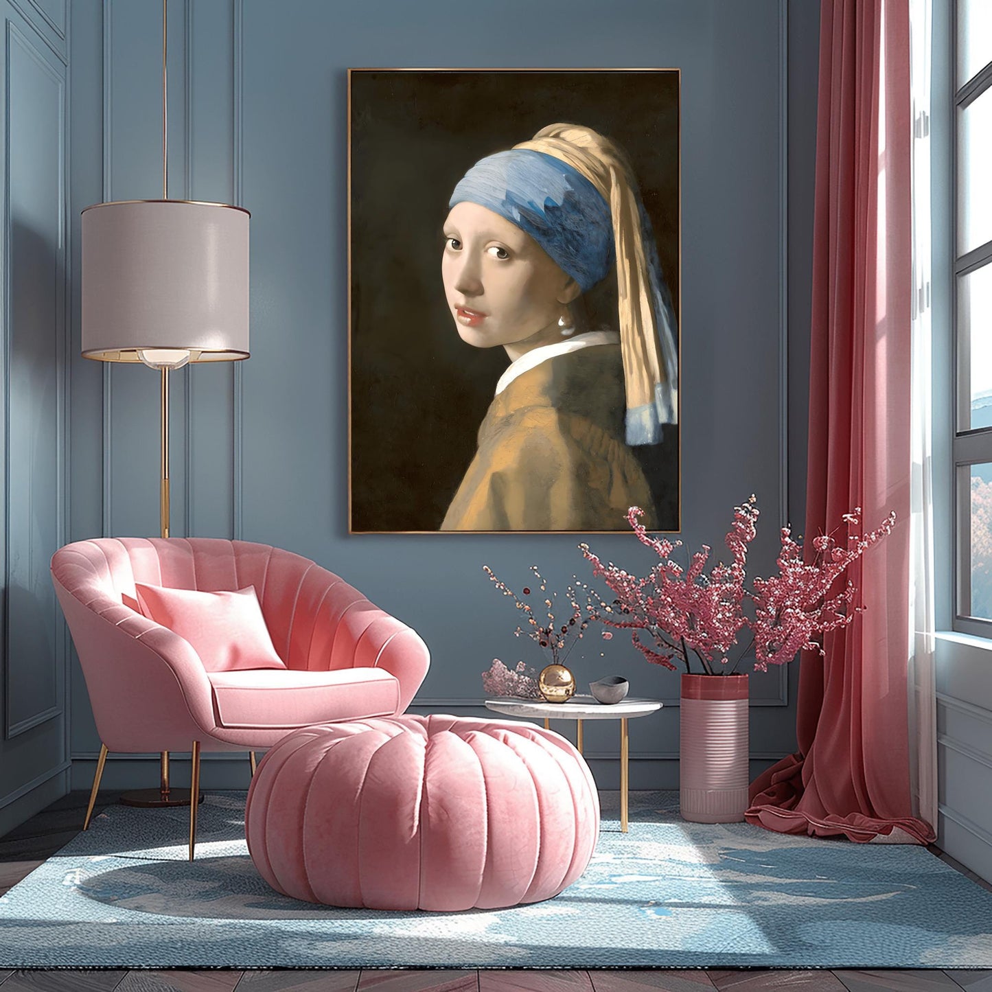 Girl with a Pearl Earring by Johannes Vermeer | Dutch Baroque Painting | Vintage Woman Portrait Print | Poster Wall Art