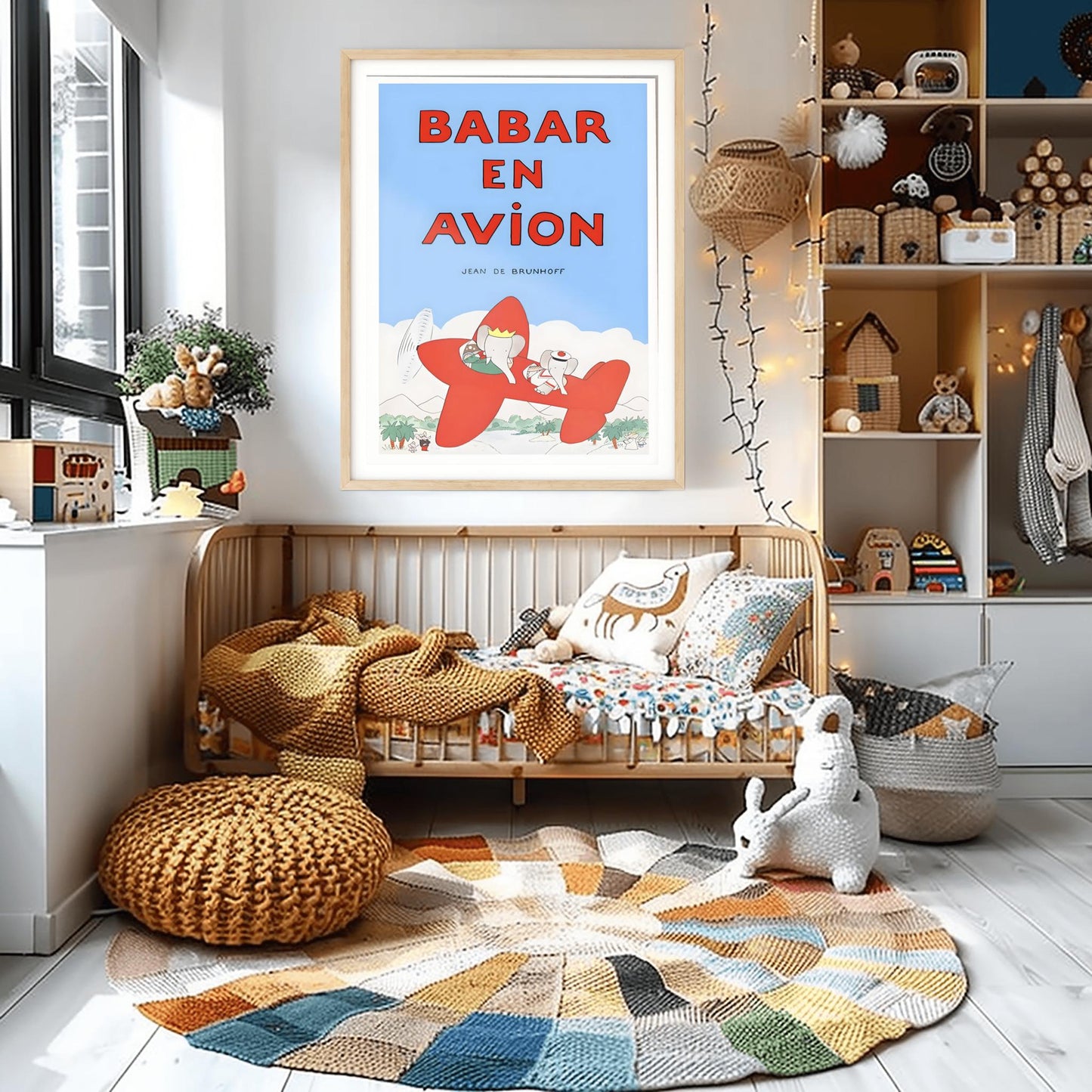 Babar The Elephant Wall Art, Nursery Decor, Kids Gift, Retro Illustration Print, Child's Room Decor, Cute Baby Shower Gift, Physical Print
