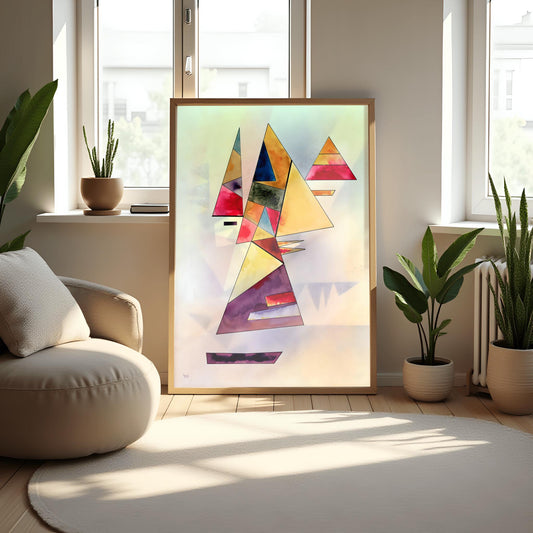 Kandinsky Art Print | Abstract Geometric Wall Art | Colorful Modern Decor | Bauhaus Style Poster | Mid Century Art | Physical Print