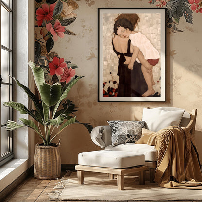 Gustav Klimt Mother and Child Canvas, Mother and Child Print, Gustav Klimt Poster, Canvas Wall Art, Gift for Wife, Gift for Mom