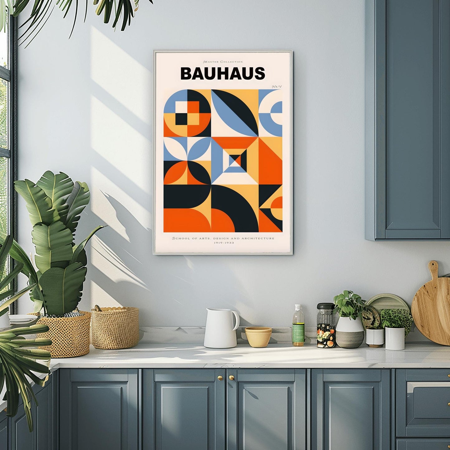Colorful Bauhaus Poster | Geometric Abstract Art Print | Mid Century Modern Wall Art | Symmetrical Design | School of Arts Architecture