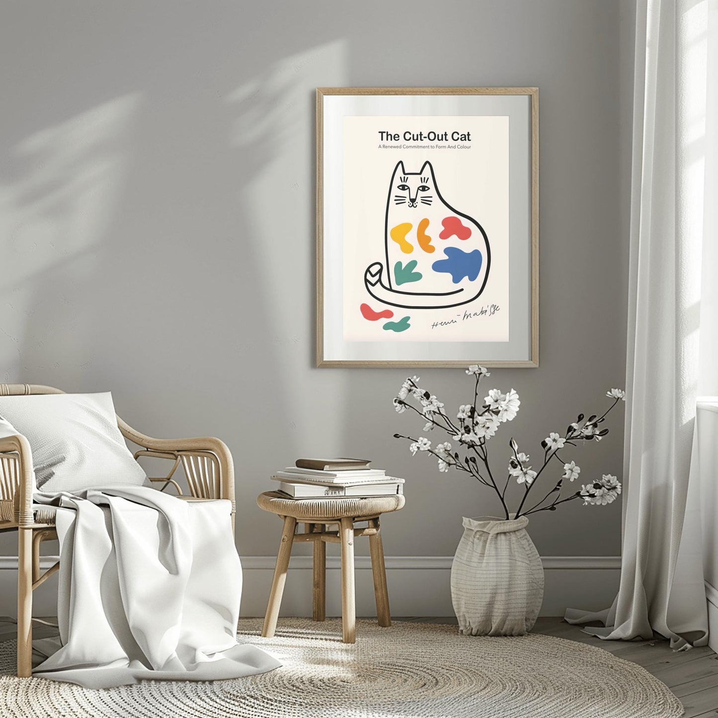 Matisse Cut Out Cat Print | Abstract Animal Art | Henri Matisse Poster | Modernist Home Decor | Colorful Mid Century Wall Art