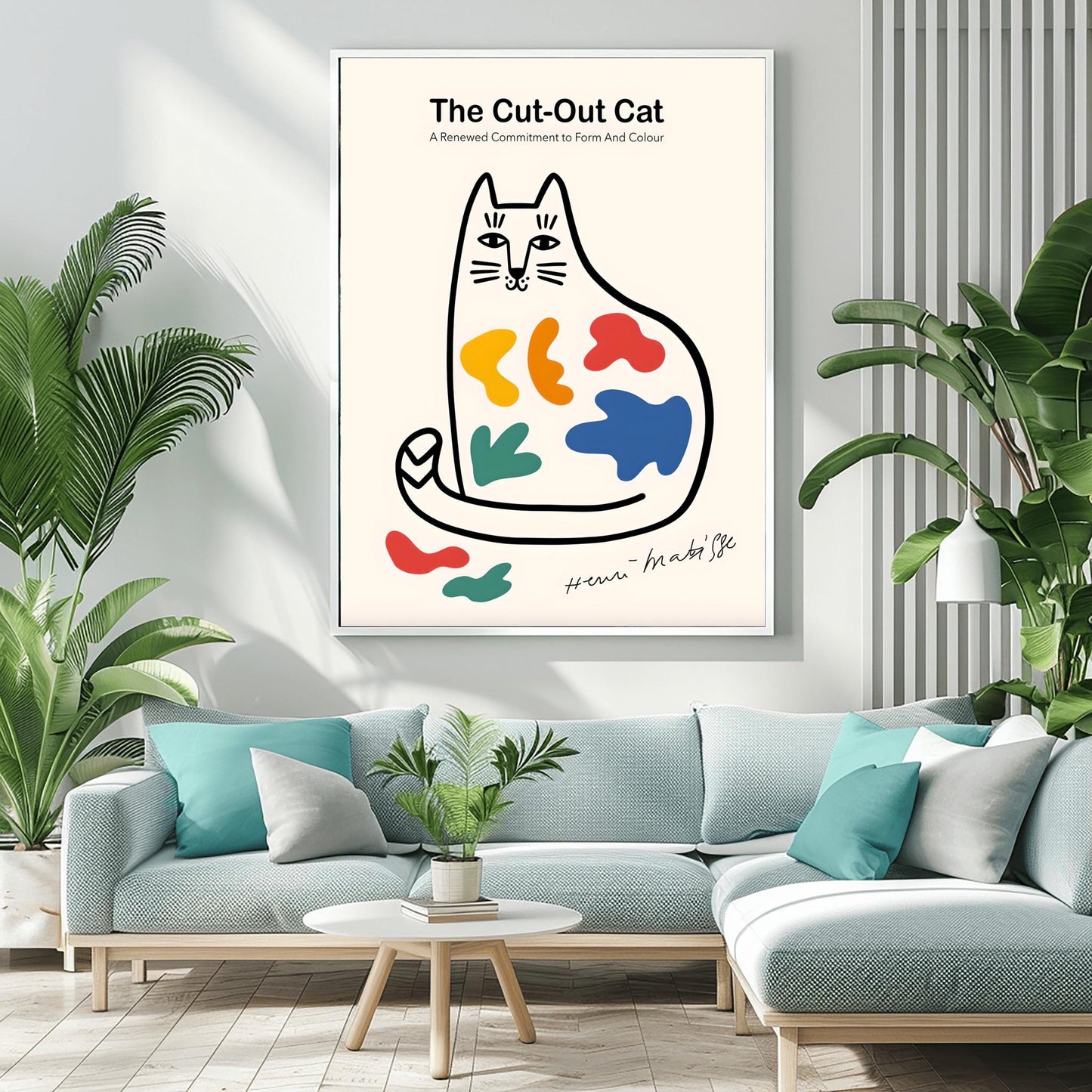 Matisse Cut Out Cat Print | Abstract Animal Art | Henri Matisse Poster | Modernist Home Decor | Colorful Mid Century Wall Art