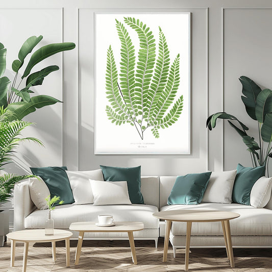 Botanical Fern Print | Vintage Adiantum Pubescens Illustration | Greenery Nature Wall Art | Detailed Plant Poster | Cottagecore Decor Gift