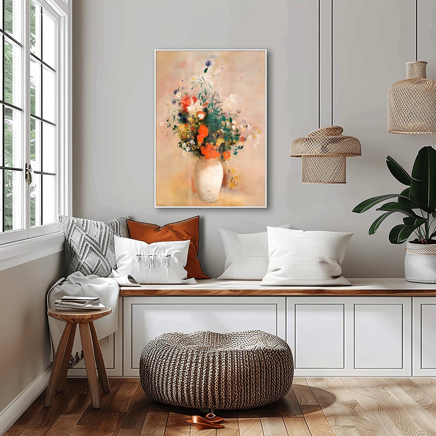 Renoir Impressionist Floral Print | Vibrant Flower Bouquet Art | Ceramic Vase Painting | Classic Home Decor Gift | Fine Art Reproduction