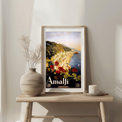 Amalfi Coast Vintage Travel Poster Italy | Retro Mediterranean Wall Art | Italian Riviera (view 7)