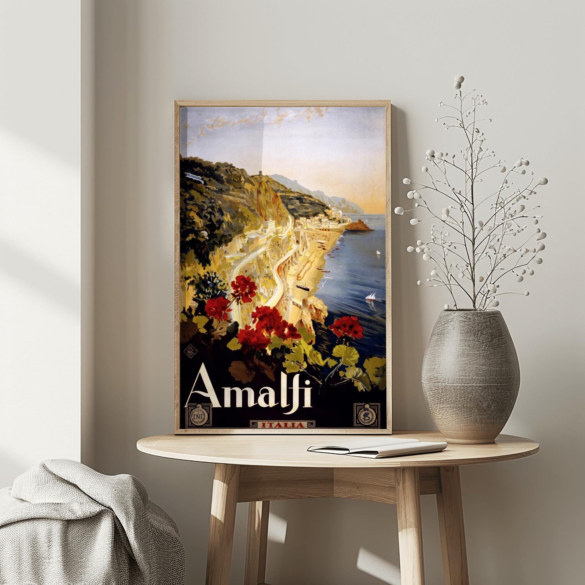 Amalfi Coast Vintage Travel Poster Italy | Retro Mediterranean Wall Art | Italian Riviera (view 9)