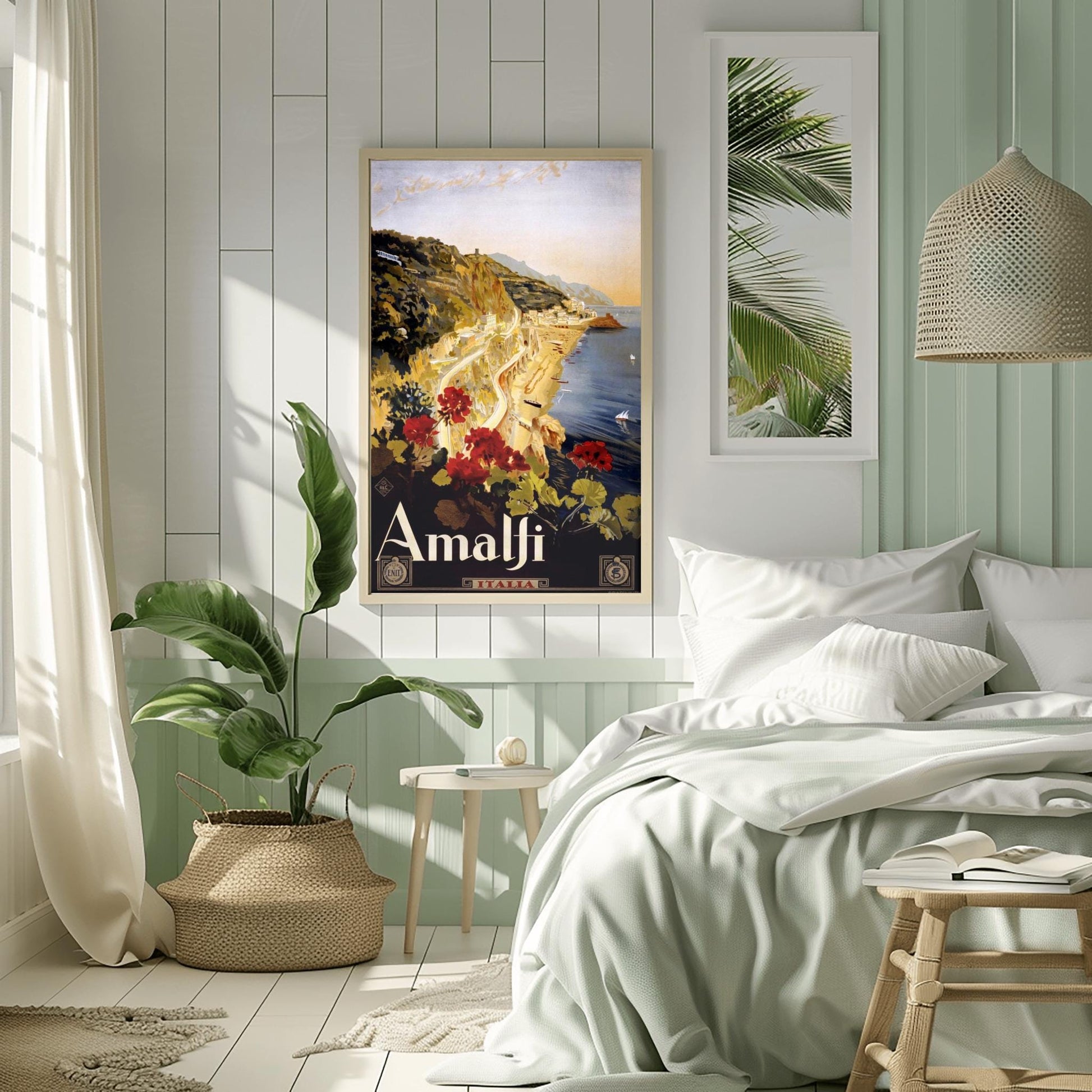 Amalfi Coast Vintage Travel Poster Italy | Retro Mediterranean Wall Art | Italian Riviera (view 3)