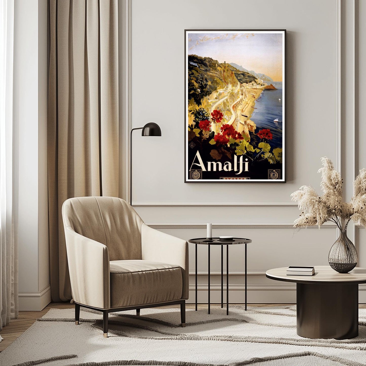 Amalfi Coast Vintage Travel Poster Italy | Retro Mediterranean Wall Art | Italian Riviera (view 8)
