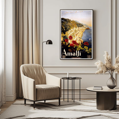 Amalfi Coast Vintage Travel Poster Italy | Retro Mediterranean Wall Art | Italian Riviera (view 8)