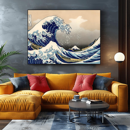 The Great Wave Off Kanagawa Print | Katsushika Hokusai Ukiyo-e Art | Japanese Woodblock Seascape | Iconic Ocean Wave Wall Art | Traditional