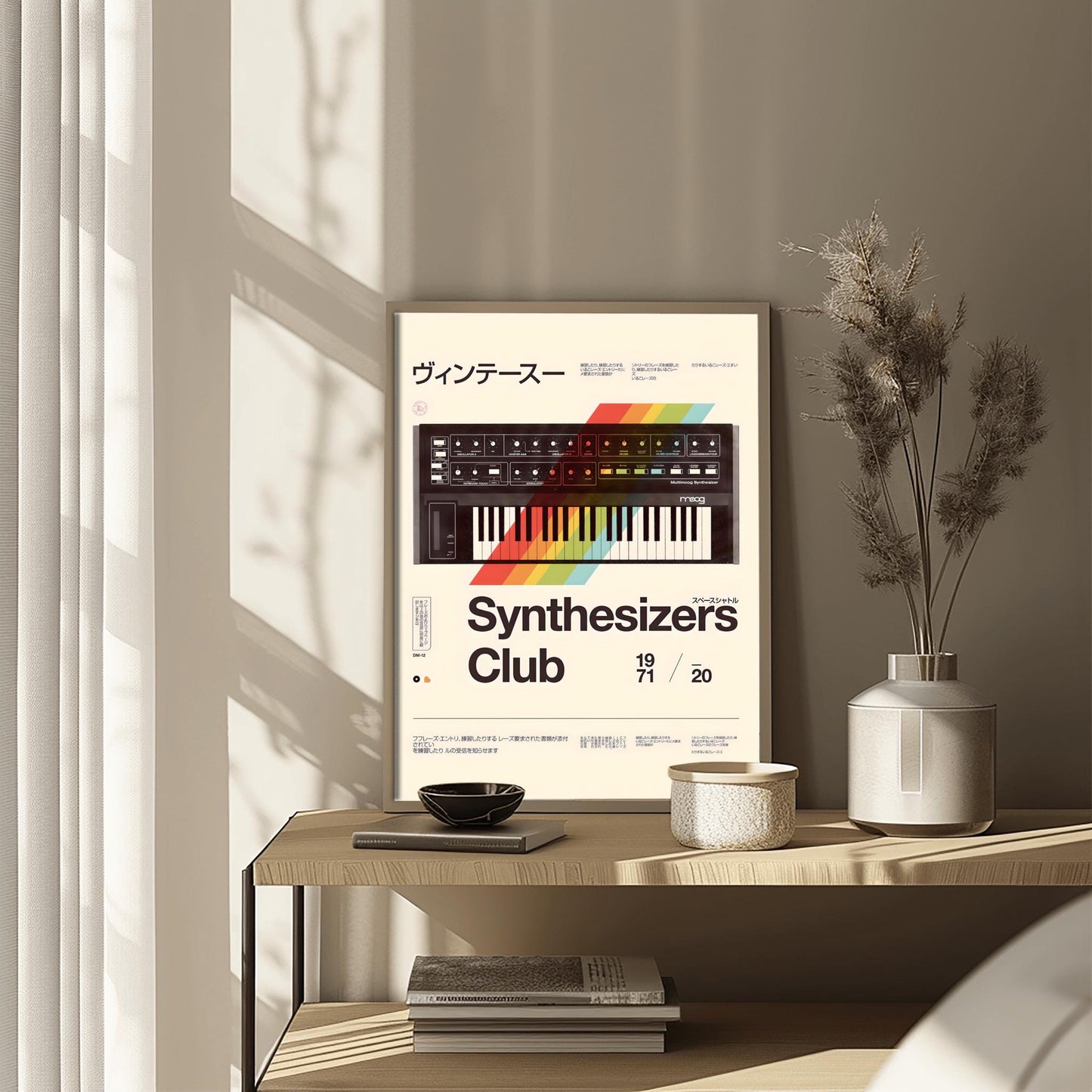 Vintage Moog Multimoog Synthesizer Poster | Retro Synth Music Art Print | Bold Typography (view 6)