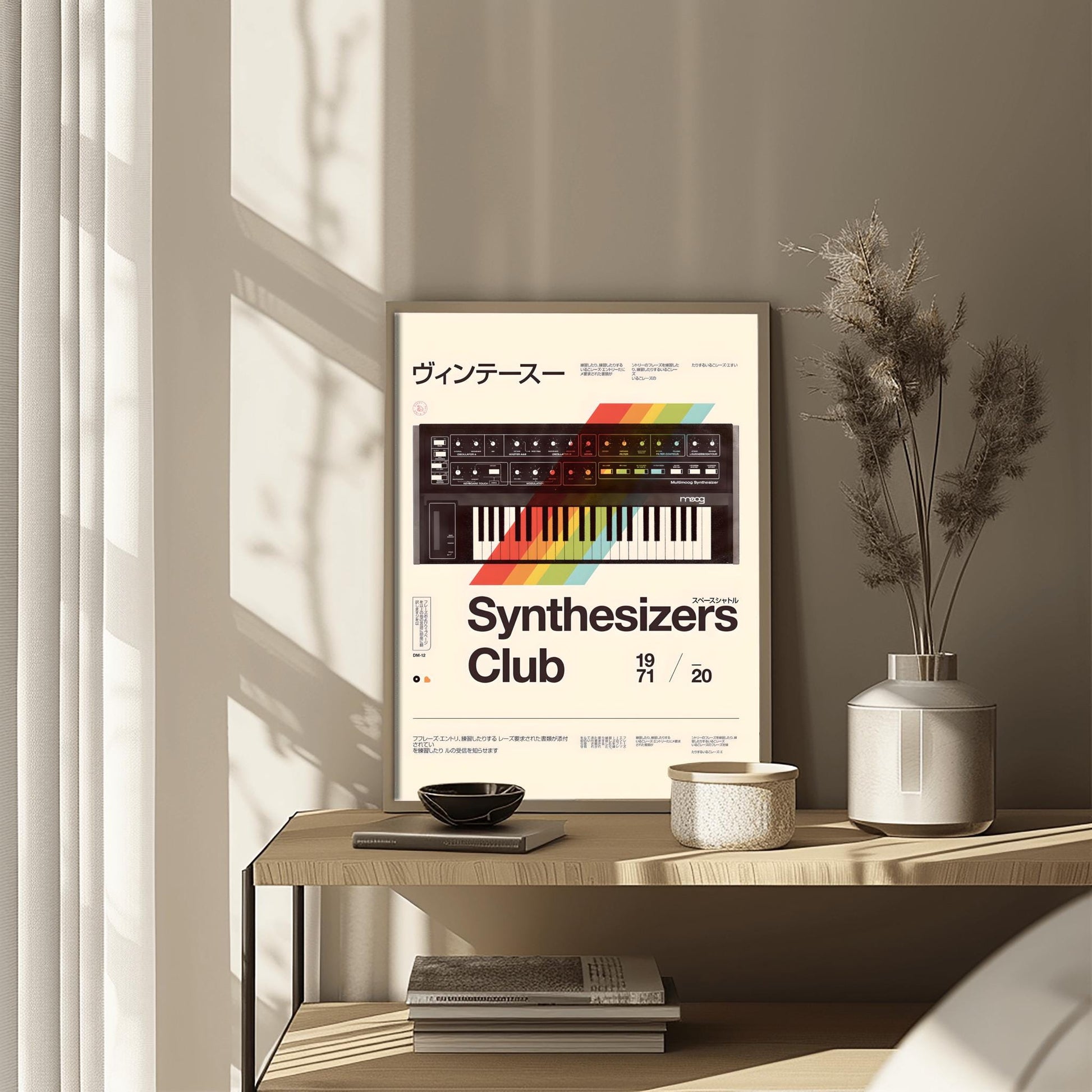 Vintage Moog Multimoog Synthesizer Poster | Retro Synth Music Art Print | Bold Typography (view 6)