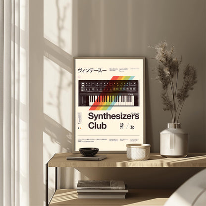 Vintage Moog Multimoog Synthesizer Poster | Retro Synth Music Art Print | Bold Typography (view 6)