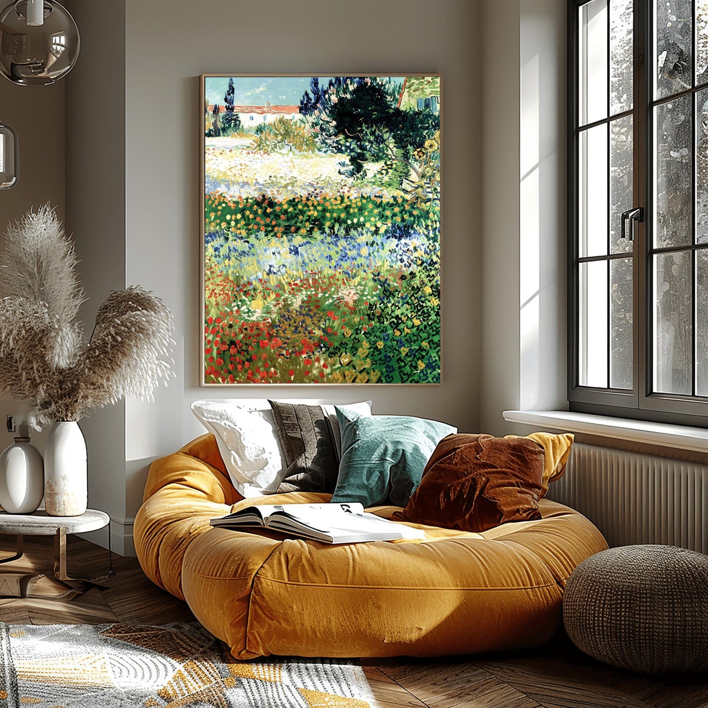 Van Gogh Art Garden Scene Print – Colorful Impressionist Flowers, Nature Wall Art, Classic Landscape Poster, Gift for Art Lovers