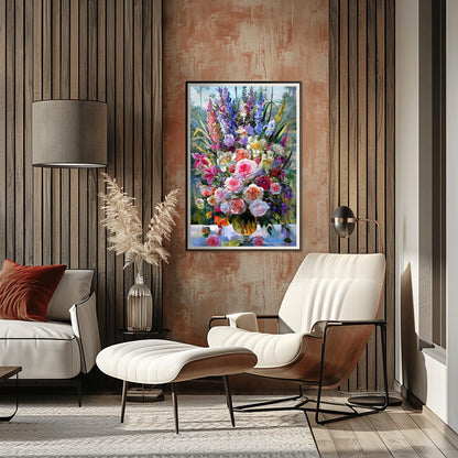 Floral Art Print Vibrant Impressionist Roses Poster | Elegant Still Life Wall Decor | Botanical Home Gift
