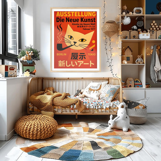 Fusion Art Berlin Tokyo Poster – German Japanese Exhibition Print, Striking Wall Decor, Framed & Canvas Options
