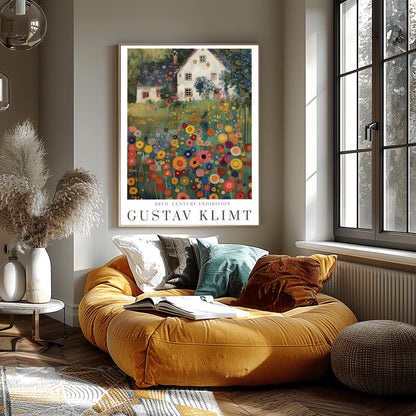 Gustav Klimt Print Flower Garden Poster, Klimt Museum & Exhibition Wall Art, Decorative Gustav Klimt Painting Print for Home Decor