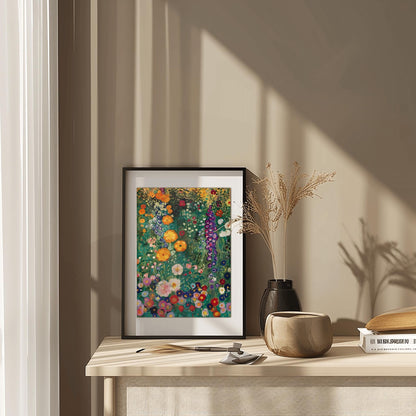 Klimt Painting Farm Garden Poster - Floral Wall Decor, Art Gift Idea, Flowers Art Print, Above Bed or Dorm Room Decor