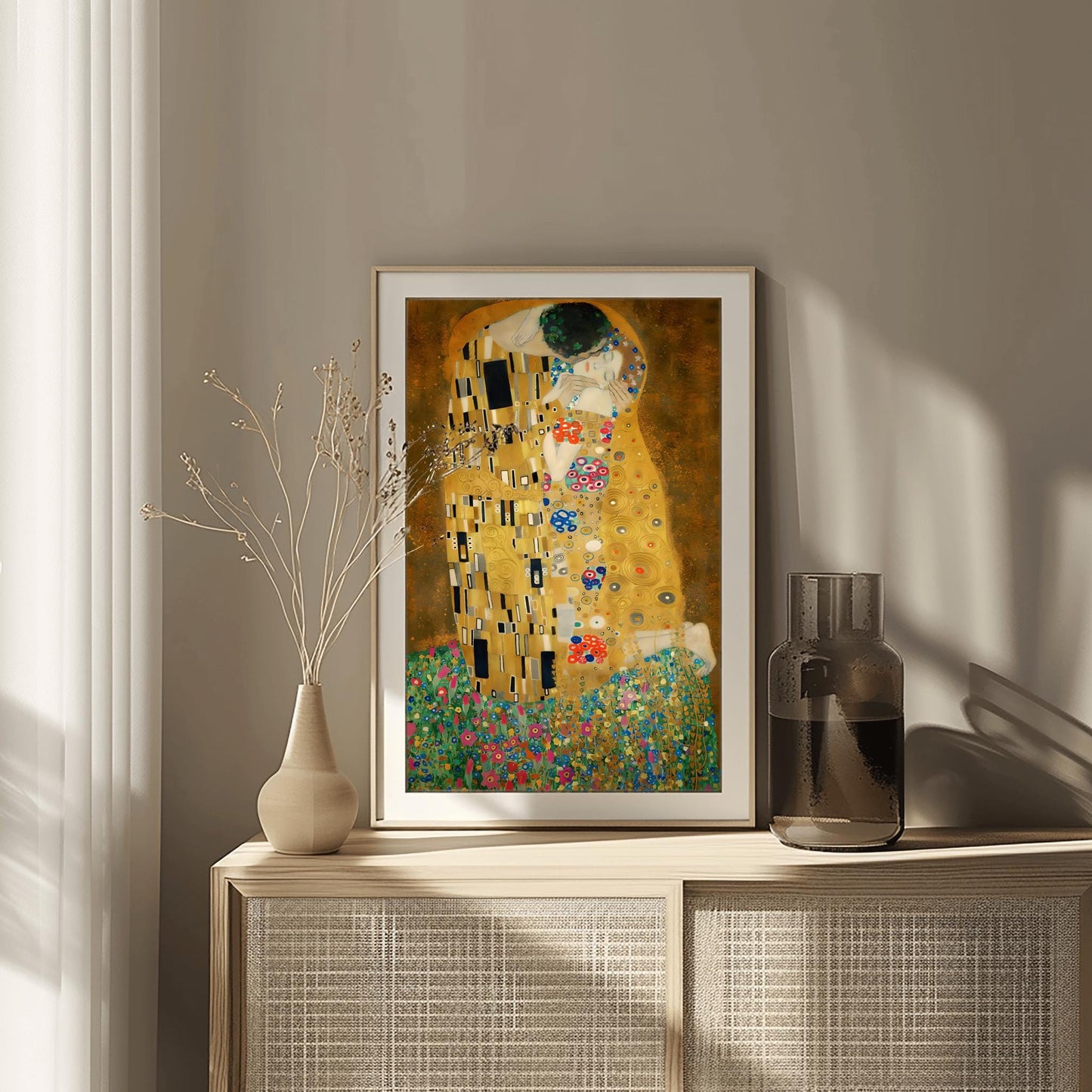 The Kiss by Gustav Klimt Poster Print - Romantic Wall Art, Gold Decor, Classic Fine Art Reproduction, Modern Home Decoration