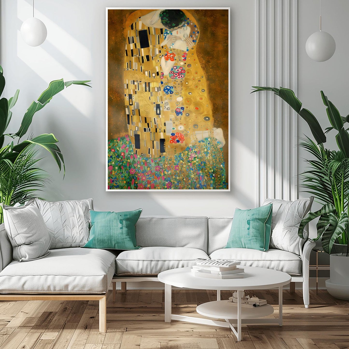 The Kiss by Gustav Klimt Poster Print - Romantic Wall Art, Gold Decor, Classic Fine Art Reproduction, Modern Home Decoration