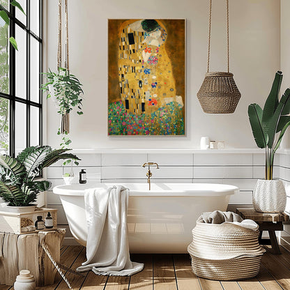 The Kiss by Gustav Klimt Poster Print - Romantic Wall Art, Gold Decor, Classic Fine Art Reproduction, Modern Home Decoration