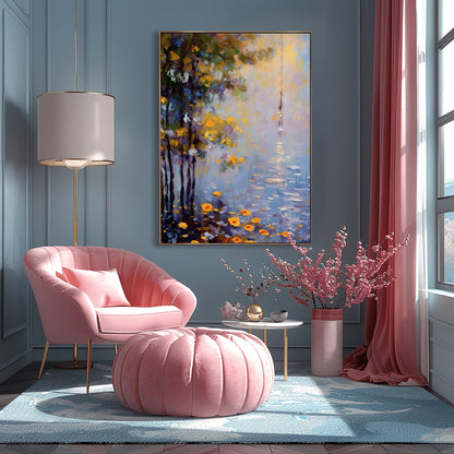 Claude Monet Poster - Mid Century Modern Wall Art for Aesthetic Room Decor | Monet Print as Best Friend Gift | Monet Exhibition Poster