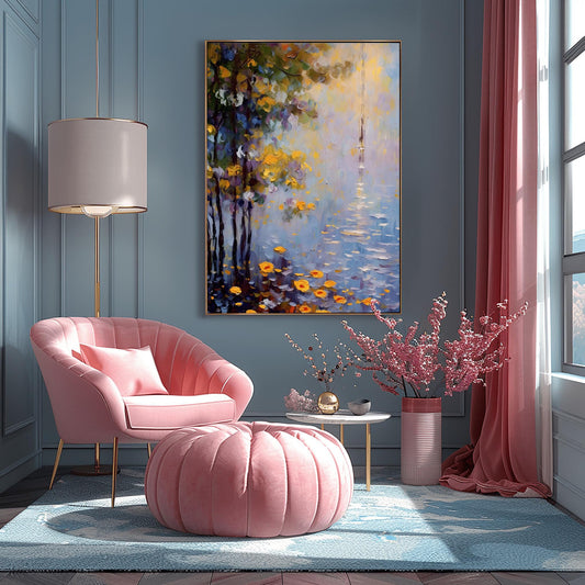 Claude Monet Poster - Mid Century Modern Wall Art for Aesthetic Room Decor | Monet Print as Best Friend Gift | Monet Exhibition Poster