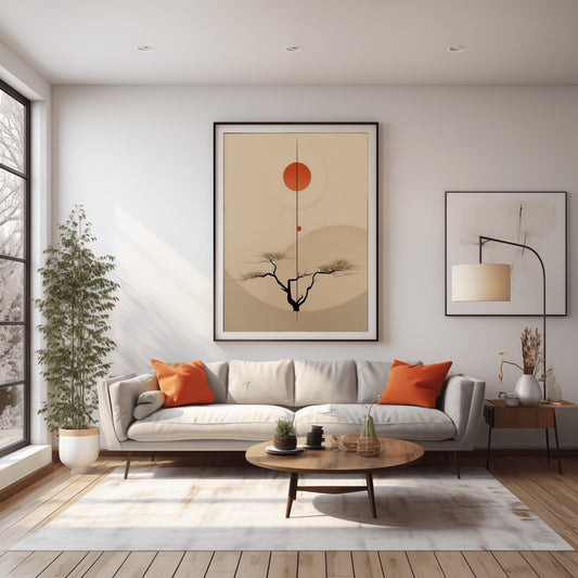 Japanese Wall Art, Neutral Abstract Painting Aesthetic Posters, Willow Tree Gallery Wall Prints, Japan Scandinavian Decor, Water Color Art