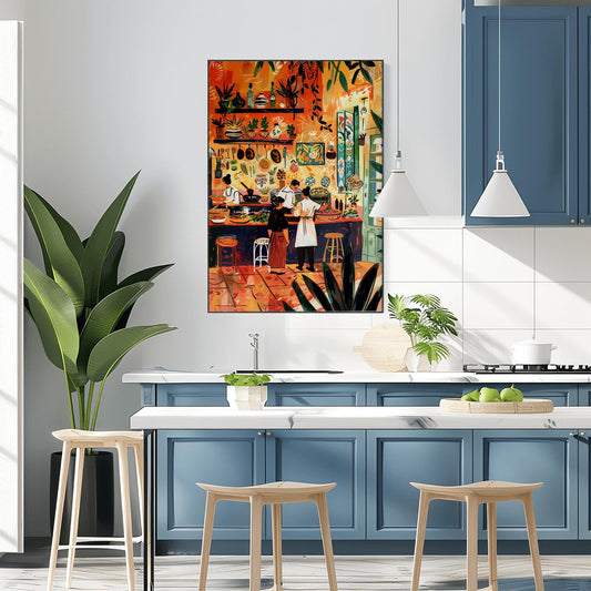 Henri Matisse Inspired Print with Frame, Colorful Matisse Poster, Matisse Art Print, Living Room Retro Wall Art, Exhibition Gallery Wall
